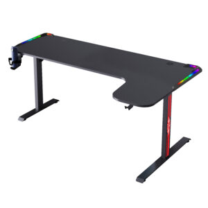 Large 180cm L-Shaped Gaming Desk | Carbon Fiber E-sports Table with RGB LED