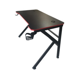 Carbon Fiber Gaming Desk with Headphone Hook and Cup Holder