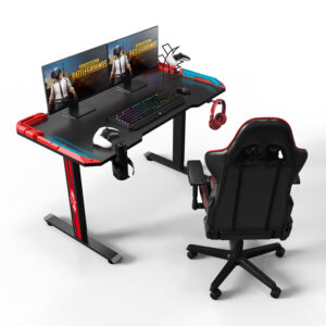 Heavy-Duty Gaming Desk with RGB Lighting and Accessories