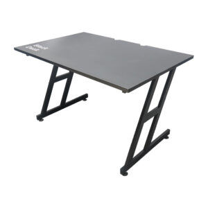 Industrial Style Gaming Desk with Metal Wire Mesh Shelves