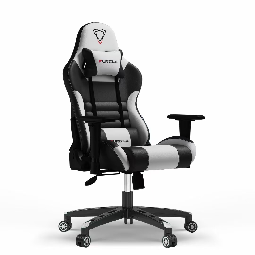 Ergonomic Gaming Chair with Dynamic Synchro-Tilt and Retractable Footrest