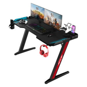 Ergonomic Gaming Computer Desk with Full-Length Monitor Shelf
