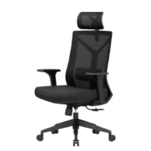 Ergonomic High-Back Office Chair with Dual Adjustable Pillows — Breathable Mesh Back & Polished Aluminum Base