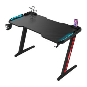 Sturdy Z-Shaped Gaming Desk with Extra Stability Brackets