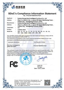 FCC Part 15 compliance statement for Strong Hand gaming desks