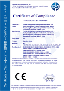 CE EMC certificate for Strong Hand standing desks